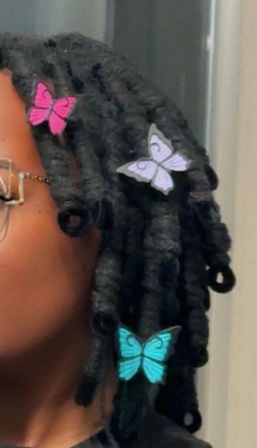 Colorful Butterfly Loc Beads Set of 3