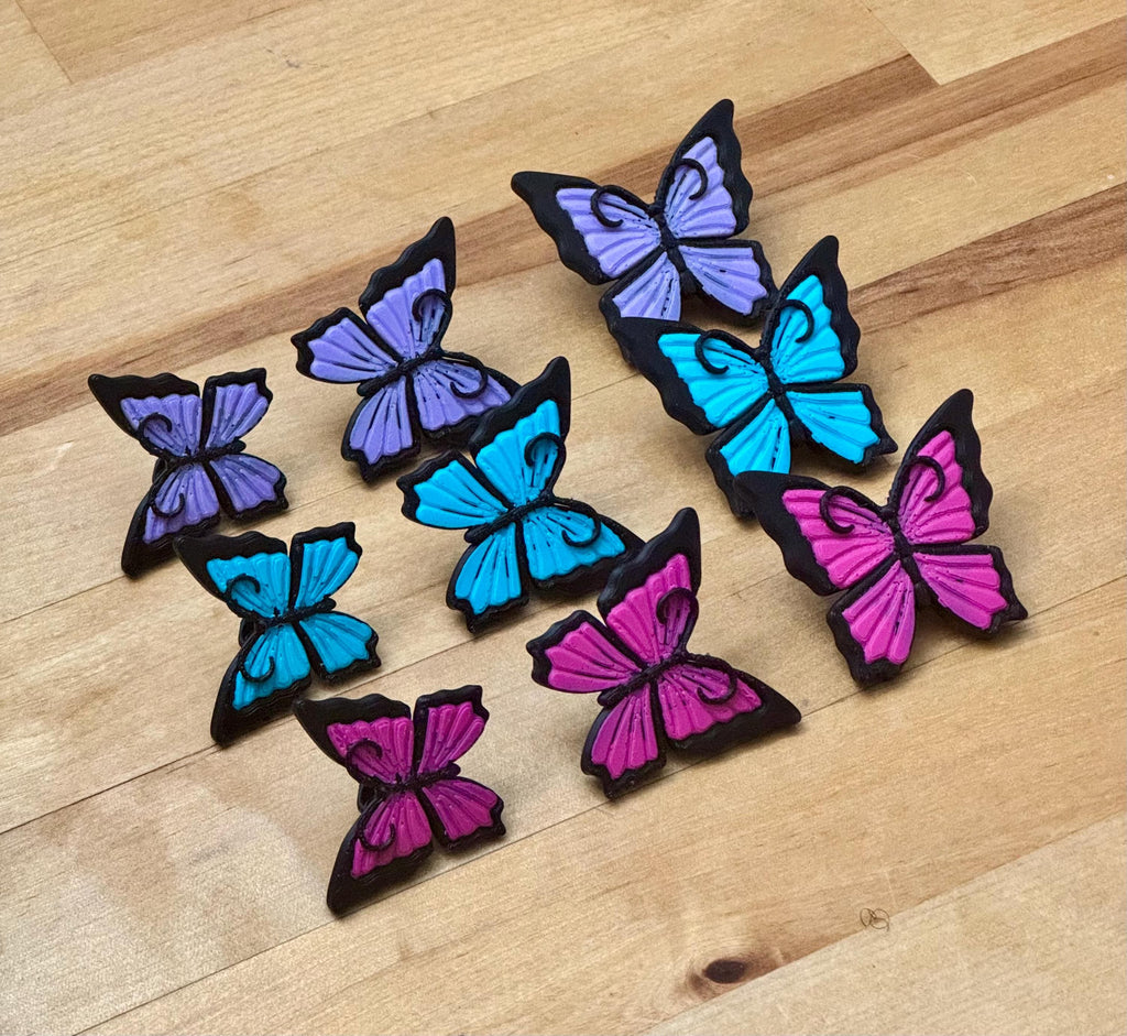 Colorful Butterfly Loc Beads Set of 3