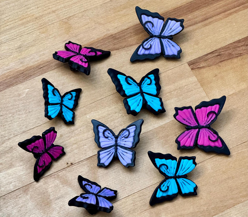 Colorful Butterfly Loc Beads Set of 3